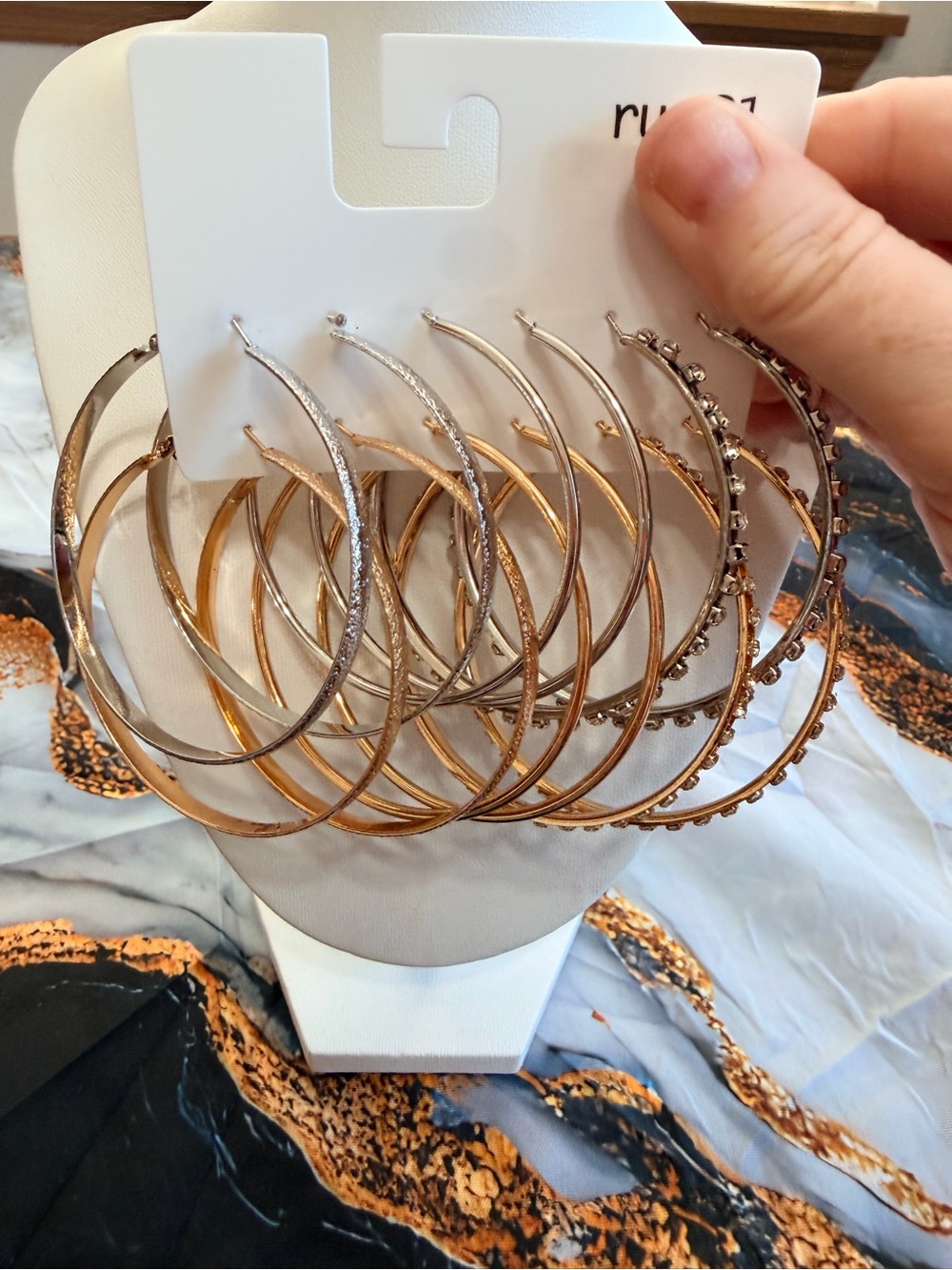 Rue21 lot of 6 large Hoop Earrings NWT